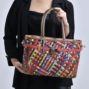 Chaos by Elsie - Echtleder Umh&auml;ngetasche mit RFID und Mattem Webdesign, 34x14x25cm