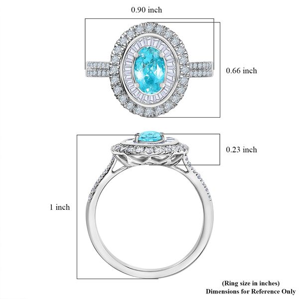 RHAPSODY zertifiziert und gepr&uuml;ft AAAA Paraiba Turmalin und VS-EF Diamant Ring in 950 Platin - 2,08 ct. image number 5