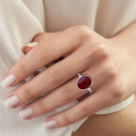 Royal Bali - Koralle Ring 925 Silber (Größe 17.00)