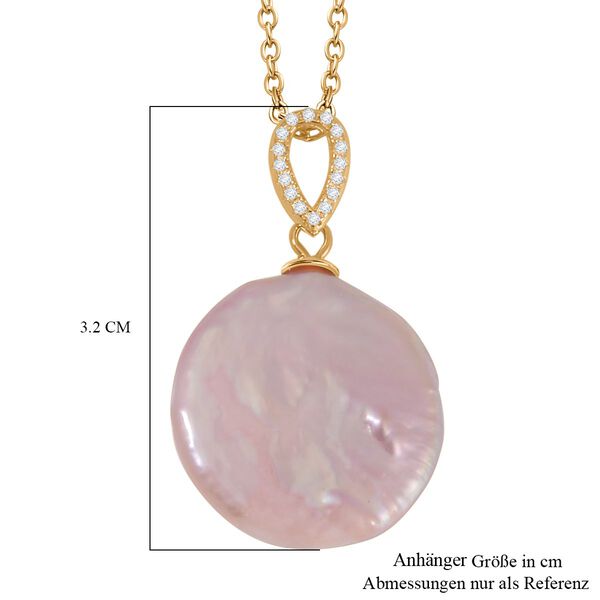 19-21mm lila Keshi Perle und Zirkon-Anhänger mit 45cm Kette - 20 ct. image number 6