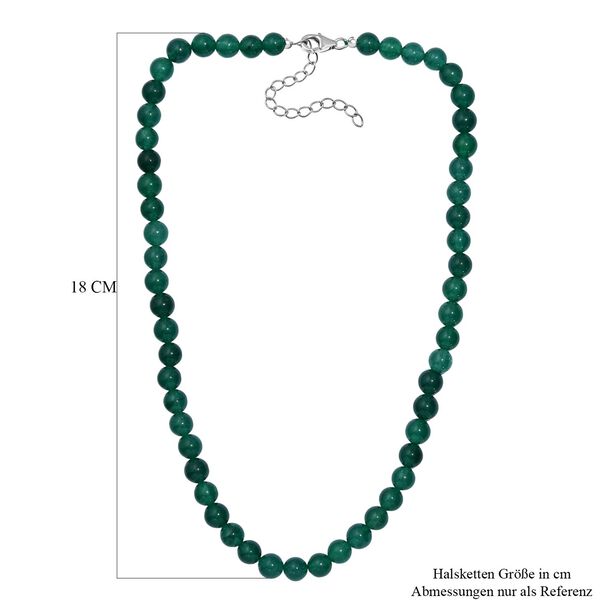 Grüner Aventurin Halskette ca. 45 cm+ 5 cm Extender, Edelstahl ca. 195,00 ct. image number 5
