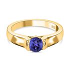Tansanit Ring, 925 Silber Gelbgold Vermeil (Größe 16.00) ca. 0.50 ct
