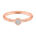Weißer Diamant I2 Ring, 925 Silber Roségold Vermeil, (Größe 18.00) ca. 0.05 ct