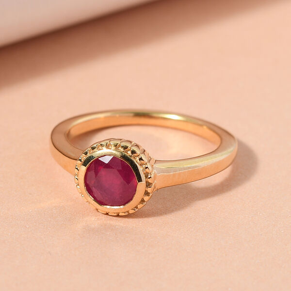 Afrikanischer Rubin Ring 925 Silber vergoldet  ca. 1,31 ct image number 2