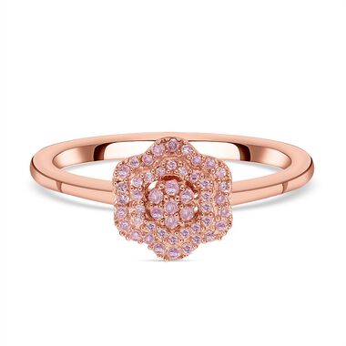Natürlicher, rosa Diamant-Ring, 925 Silber Roségold Vermeil  ca. 0,20 ct