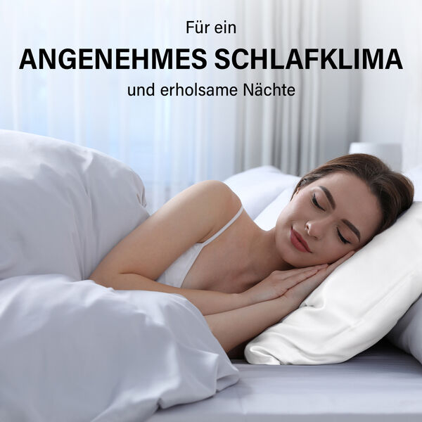 2er Set Seidenkissenbez&uuml;ge aus Maulbeerseide, wei&szlig; image number 3