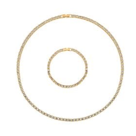 Kristall-Schmuckset in Goldton