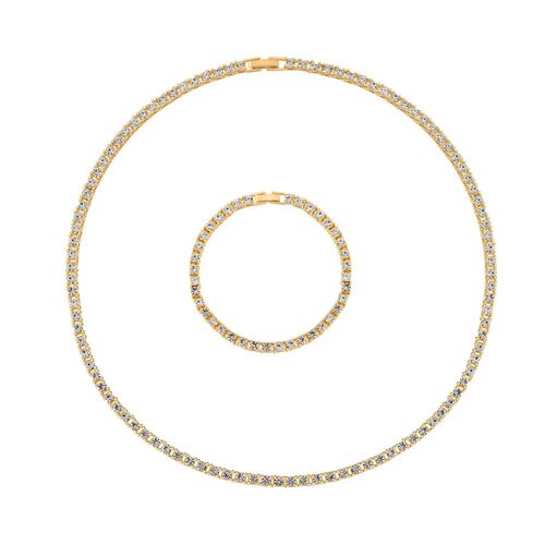 Kristall-Schmuckset in Goldton image number 0