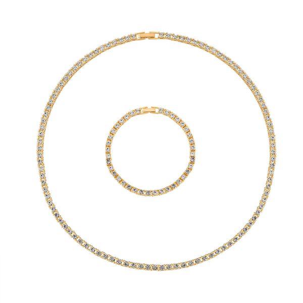 Kristall-Schmuckset in Goldton image number 0