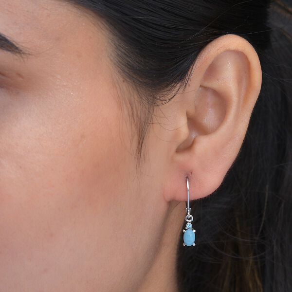 Larimar Tropfen Ohrhänger Edelstahl ca. 0,99 ct  image number 3