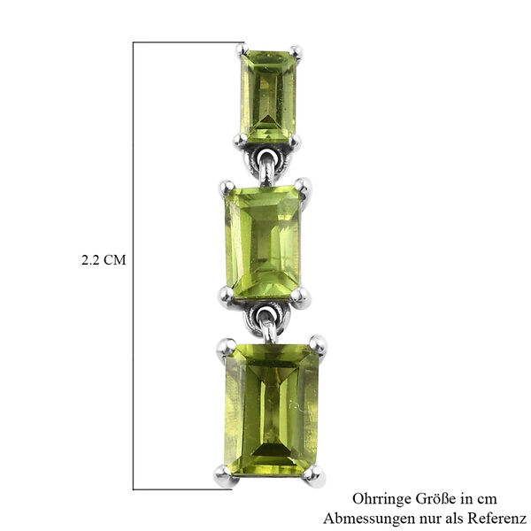 Nat&uuml;rlicher Peridot Tropfen-Ohrh&auml;nger, 925 Silber platiniert ca. 4,02 ct&nbsp; image number 5