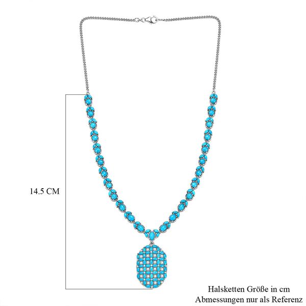 AA Amerikanische nat&uuml;rliche Sleeping Beauty T&uuml;rkis und Zirkon-Halskette, 45 cm &ndash; 21,93 ct. image number 5