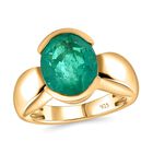 Smaragd-Quarz-Triplette Ring, 925 Silber Gelbgold Vermeil, (Größe 21.00) ca. 5.46 ct image number 3
