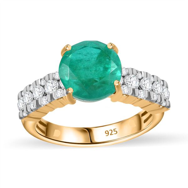 Smaragd Triplett Quarz und Zirkon Ring - 4,79 ct. image number 4