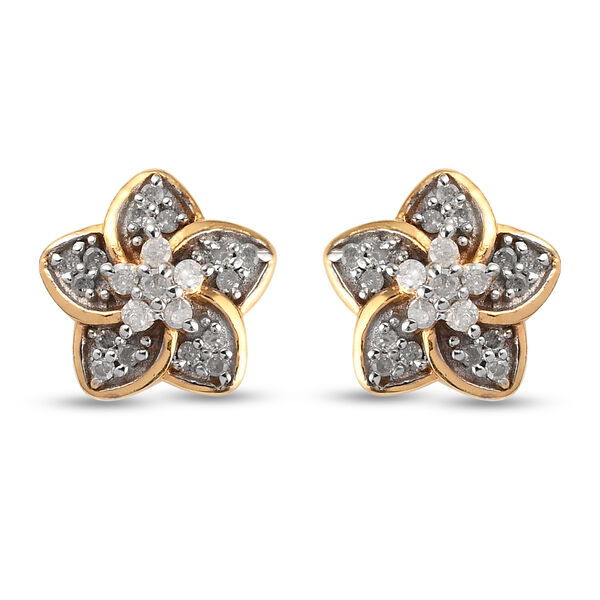 Diamant Ohrringe 925 Silber vergoldet ca. 0,15 ct