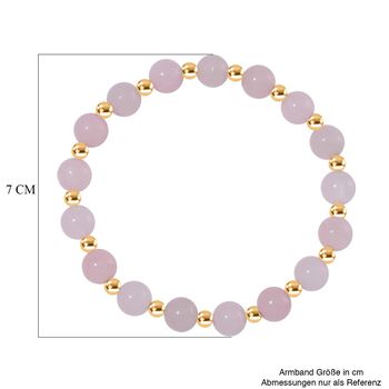 Rosenquarz Armband ca. Flexibles cm Standard gelb vergoldet ca. 60.00 ct