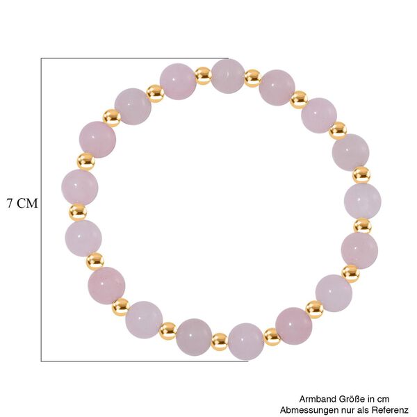 Rosenquarz Armband ca. Flexibles cm Standard gelb vergoldet ca. 60.00 ct image number 4