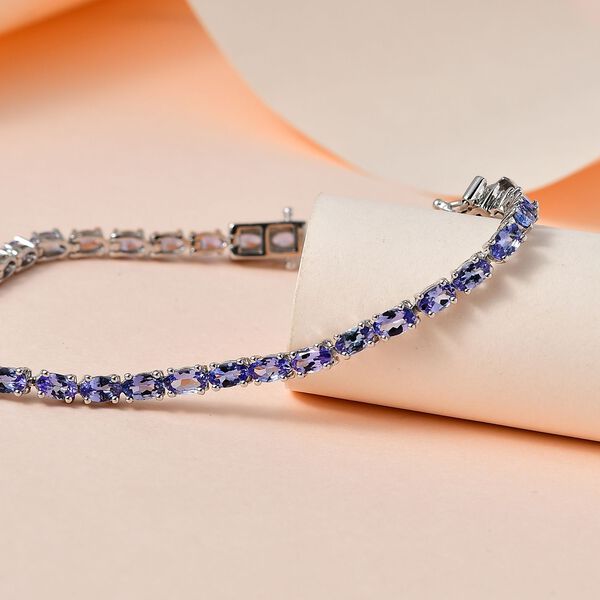 Tansanit Armband ca. 19 cm 925 Silber platiniert ca. 8,46 ct. image number 2