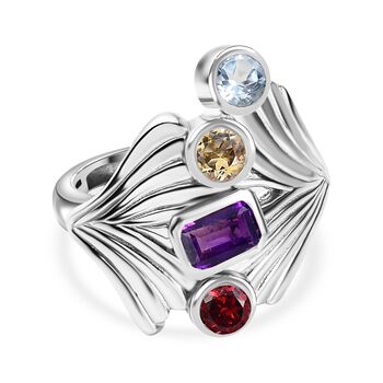 Mehrfarbiger Ring Messing (Gr&ouml;&szlig;e 17.00) ca. 1.55 ct