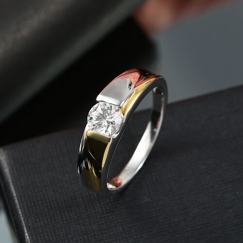 J Francis gefertigt mit SWAROVSKI Zirkonia Ring Messing (Größe 21.00) image number 1