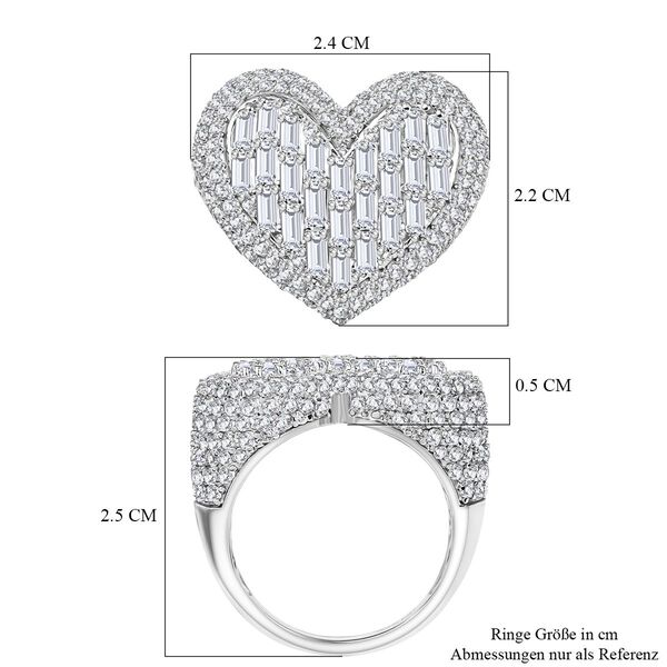 GP Amore Kollektion - Wei&szlig;er Zirkon, Kanchanaburi Blauer Saphir Ring 925 Silber rhodiniert (Gr&ouml;&szlig;e 20.00) ca. 4.70 ct image number 8