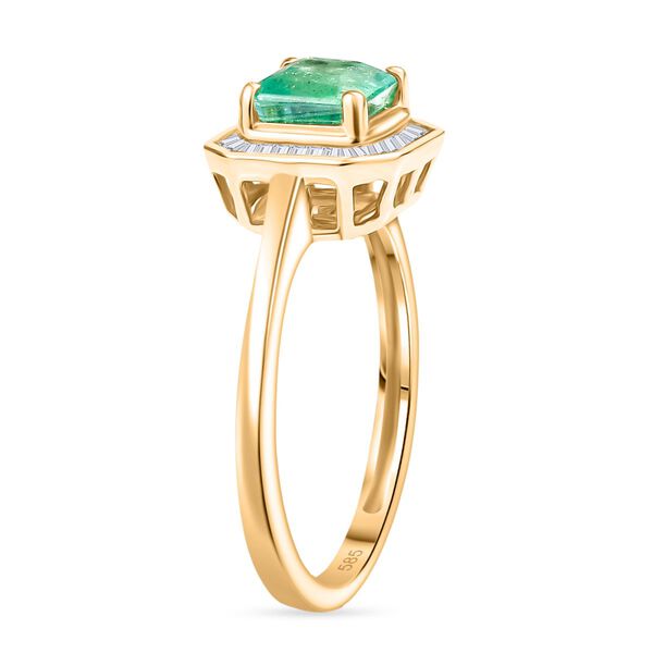AAA Kagem sambischer Smaragd und Diamant Ring in 585 Gold - 1,36 ct. image number 5