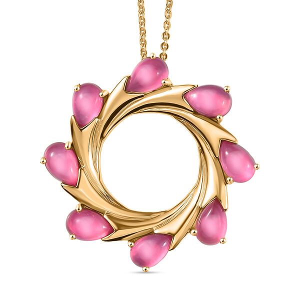 Maulbeer Mondstein Anh&auml;nger mit 45cm Kette - 4,40 ct.