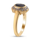 Masoala Saphir und Zirkon-Halo-Ring, 925 Silber vergoldet, 1,27 ct. image number 4