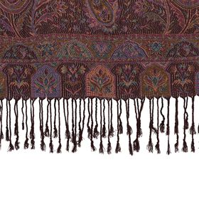 Schal mit Paisley-Muster und Fransen, 70x180cm, Braun