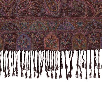Schal mit Paisley-Muster und Fransen, 70x180cm, Braun