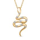 LUXURIANT DIAMOND - Lab Grown Diamant SI-GH Anhänger mit Kette, 925 Silber 750 Gelbgold Vermeil ca. 0.15 ct