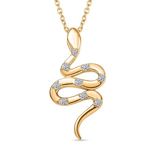LUXURIANT DIAMOND - Lab Grown Diamant SI-GH Anhänger mit Kette, 925 Silber 750 Gelbgold Vermeil ca. 0.15 ct image number 0