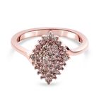 Champagner Diamant Ring 925 Silber Roségold Vermeil image number 0