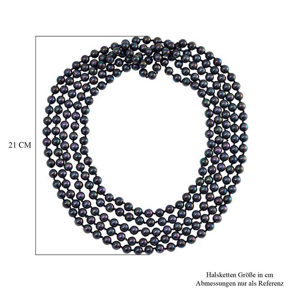 Mehrstr&auml;ngige Pfau Muschelkernperlen-Halskette, 255 cm image number 4