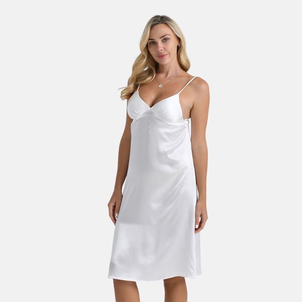 LA MAREY Nachthemd 100% Maulbeerseide, Elfenbeinfarben, M image number 3