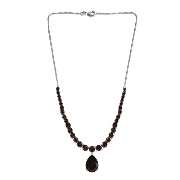 Rauchquarz Halskette, ca. 45 cm, 925 Silber platiniert ca. 32.08 ct image number 3