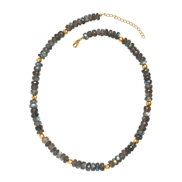 D'Joy AAA Labradorit Halskette ca. 45 cm + 5 cm Extender, 925 Silber 750 Gelbgold Vermeil ca. 223,00 ct. image number 4