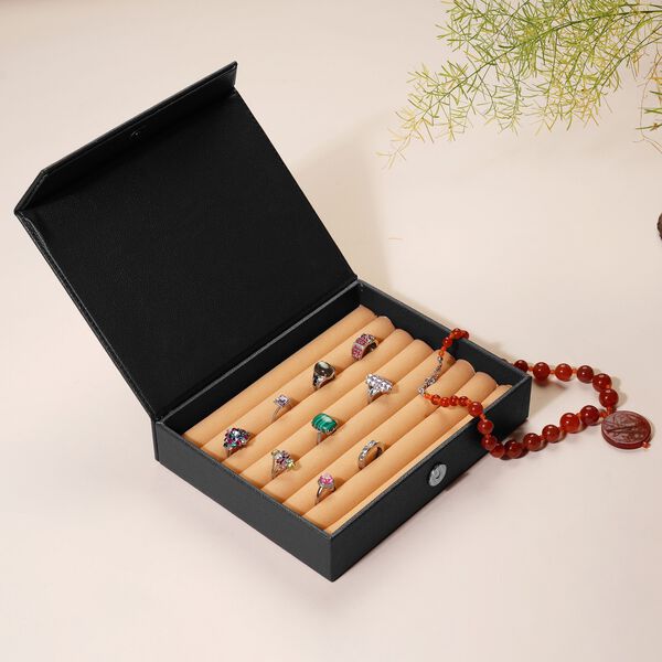 &Ouml;ko-Kunstleder-Ring-Organizer mit Rollenablage, schwarz image number 2