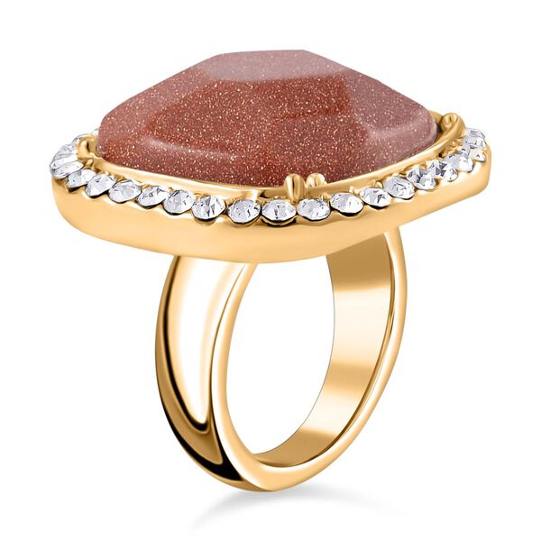 Gold Sandstein und wei&szlig;es Kristall-Schmuckset image number 4