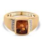 Madeira Citrin und Zirkon Ring 925 Silber vergoldet  ca. 2,03 ct image number 0