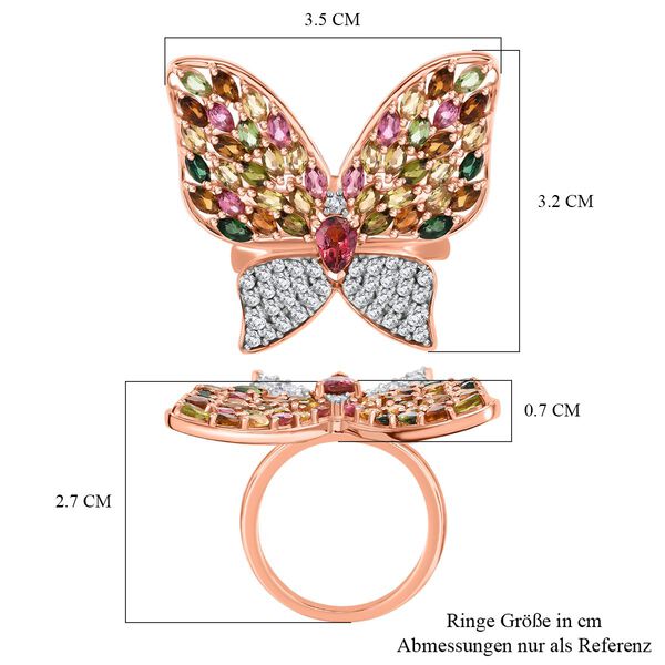 GP Trionfo Kollektion - AA Multi Turmalin, Zirkon und Kanchanaburi blauer Saphir-Ring - 4,94 ct. image number 7