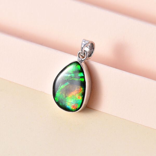 Ammolit Anh&auml;nger 925 Silber rhodiniert ca. 8,26 ct. image number 2