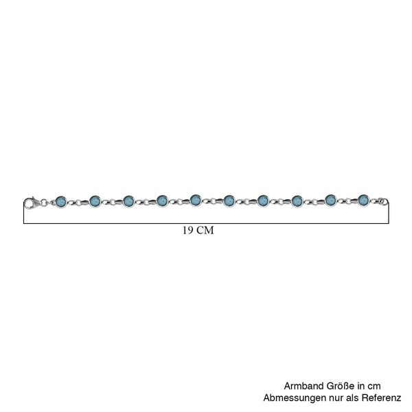 Larimar Armband, ca. 19 cm, 925 Silber platiniert ca. 6,63 ct image number 5