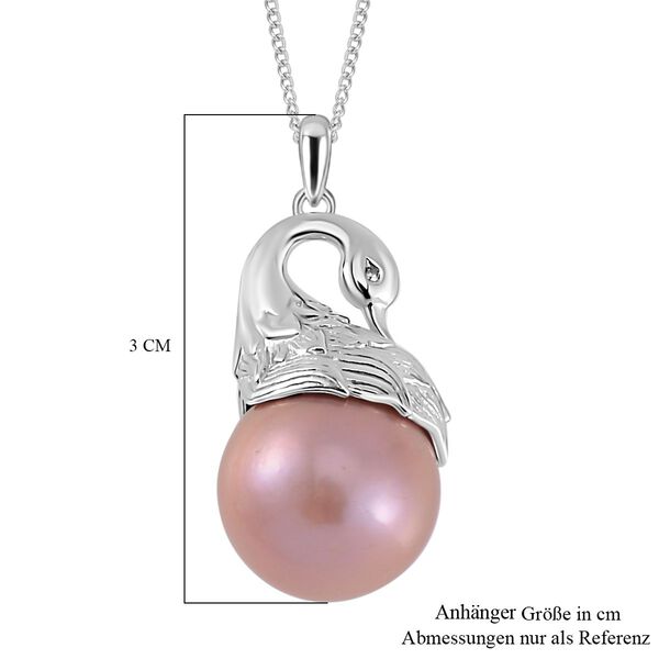 Lila Edison Perle, Wei&szlig;er Zirkon Schmuckset 925 Silber platiniert image number 6