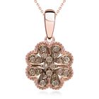 Natürlicher Champagner Diamant Anhänger mit Kette, 925 Silber rosévergoldet ca. 0,27 ct