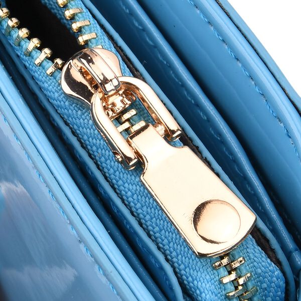 Jacquard-Schal aus Viskose und Geldb&ouml;rse aus PU-Leder mit RFID-Schutz Hellblau image number 9