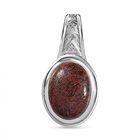 AAA Fossil Dinosaurs Bone, Weißer Zirkon Anhänger, 925 Silber rhodiniert ca. 5.32 ct