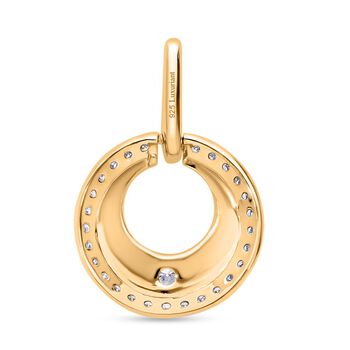 LUXURIANT SI-GH Labor Diamant Anh&auml;nger, 925 Silber Gelbgold Vermeil - 0,26 ct.