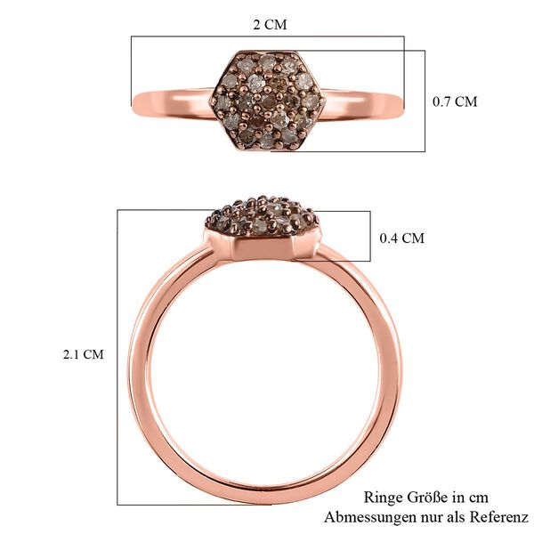 Natürlicher Champagner Diamant-Ring - 0,20 ct. image number 7