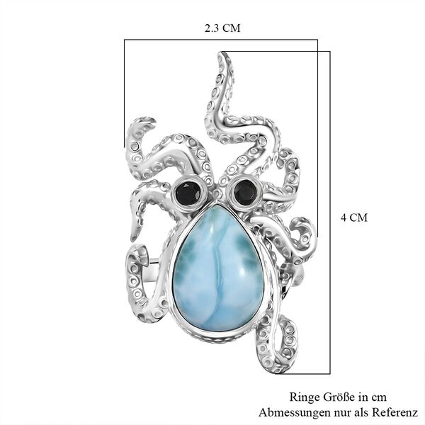 GP Trionfo Kollektion - Larimar, schwarzer Spinell und blauer Saphir Ring und Anhänger mit 45cm Kette image number 18